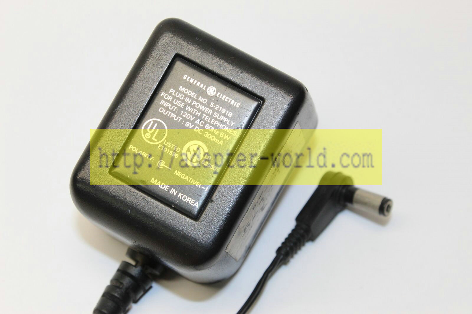 *Brand NEW* GE 5-2191B Plug-In 9V DC 300mA Telephone Transformer Adapter Power Supply - Click Image to Close